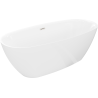 Mexen Luvo Slim szabadon álló kád 170 x 75 cm, fehér, ecsetelt nikkel túlfolyó - 52801707500-97