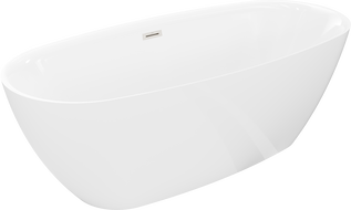 Mexen Luvo Slim szabadon álló kád 170 x 75 cm, fehér, ecsetelt nikkel túlfolyó - 52801707500-97