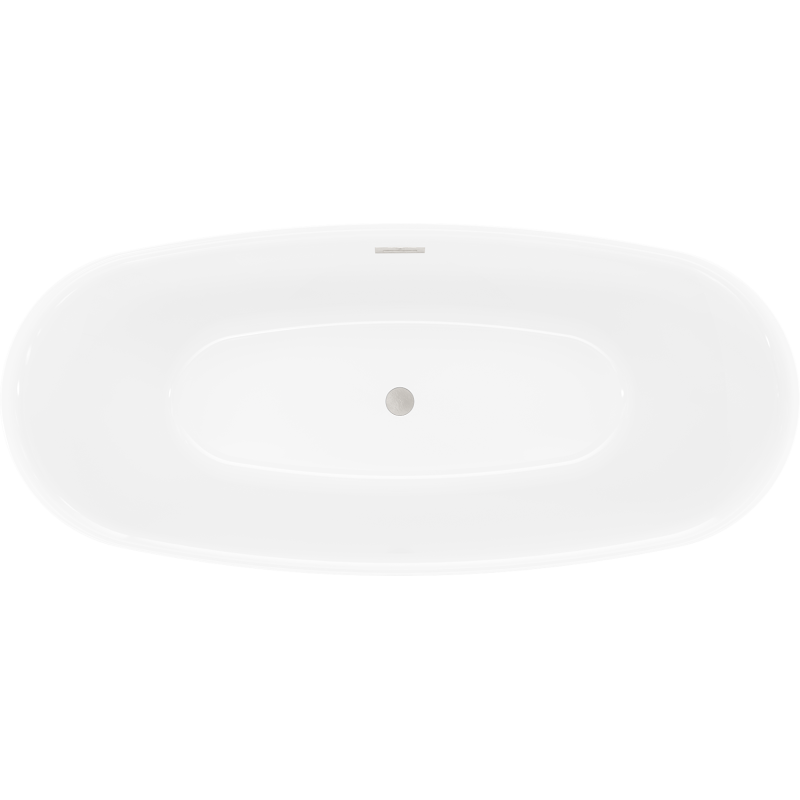 Mexen Luvo Slim cadă de sine stătătoare 170 x 75 cm, albă, preaplin nichel periat - 52801707500-97