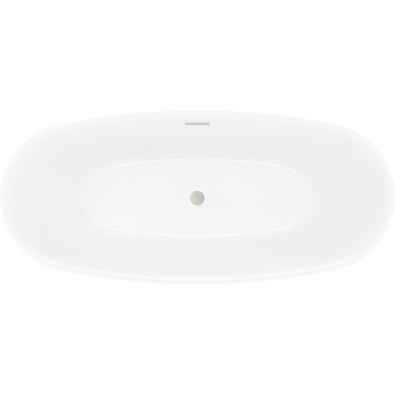 Mexen Luvo Slim szabadon álló kád 170 x 75 cm, fehér, kefélt nikkel túlfolyó - 52801707500-97