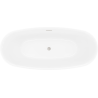 Mexen Luvo Slim szabadon álló kád 170 x 75 cm, fehér, ecsetelt nikkel túlfolyó - 52801707500-97