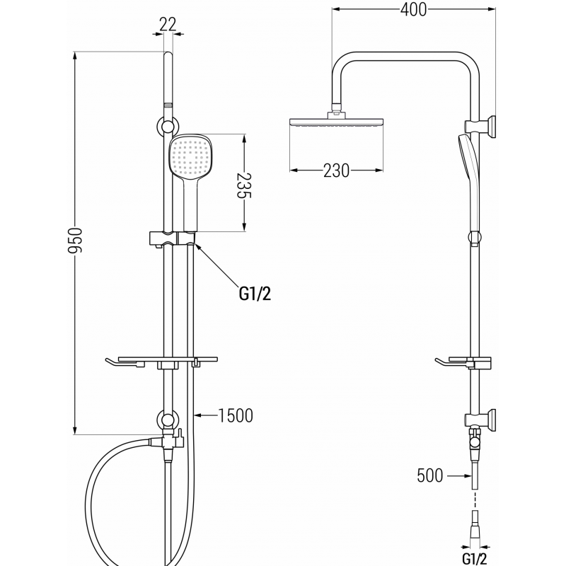 Mexen T33 coloană de duș, negru - 798333393-70