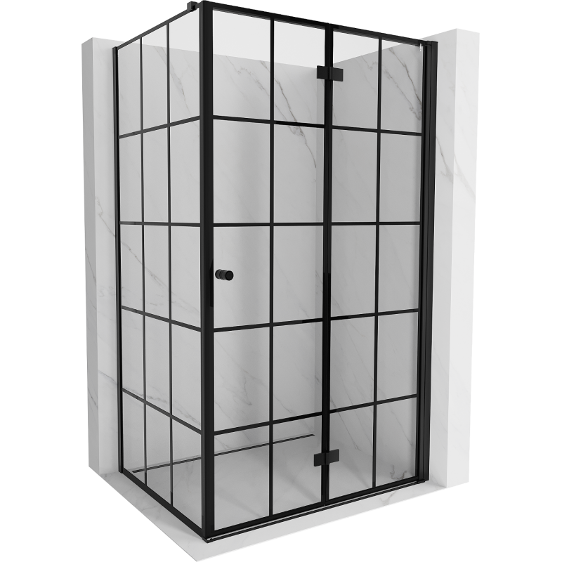 Mexen Mist-F T cabină de duș pliabilă dreaptă 95 x 100 cm, grilaj negru, negru - 8A6T-095-100-70-77-P