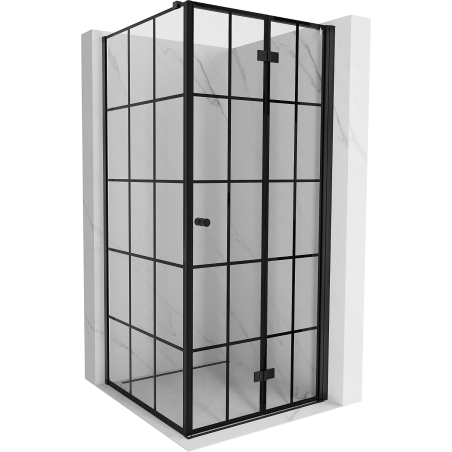 Cabină de duș Mexen Mist-F T pliabilă dreapta 100 x 100 cm, grilaj negru, negru - 8A6T-100-100-70-77-P