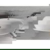 Mexen Luvo Slim szabadon álló kád 170 x 75 cm, fehér/fekete, túlfolyó gun gray kefe - 52801707575-66