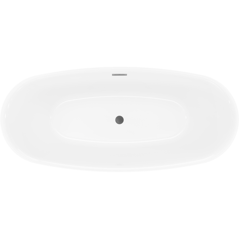 Mexen Luvo Slim cadă freestanding 170 x 75 cm, alb/negru, preaplin gun metal - 52801707575-95