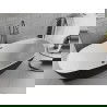 Mexen Luvo Slim szabadon álló kád 170 x 75 cm, fehér/fekete, gun metal túlfolyóval - 52801707575-95