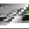 Mexen Luvo Slim szabadon álló kád 170 x 75 cm, fehér/fekete, gun metal túlfolyóval - 52801707575-95