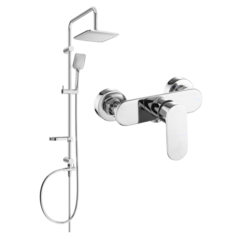 Mexen Sven set de duș cu pară de tip ploaie și baterie de duș Milo, Crom - 71340262-00