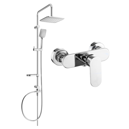 Mexen Sven set de duș cu pară de tip ploaie și baterie de duș Milo, Crom - 71340262-00