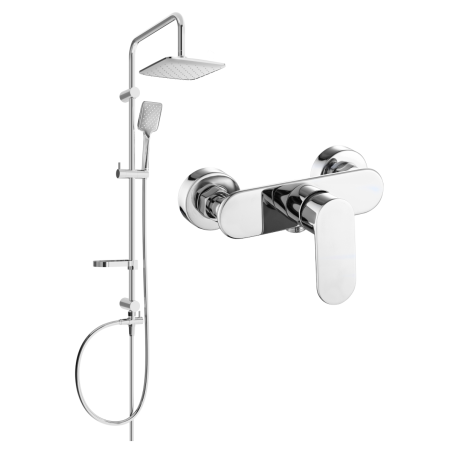 Mexen Sven set de duș montat pe perete cu duș superior și baterie de duș Milo, crom - 71340262-00