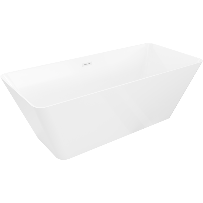 Mexen Velo Slim szabadon álló kád 170 x 75 cm, fehér, fehér túlfolyó - 52811707500-20