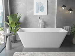 Mexen Velo Slim szabadon álló kád 170 x 75 cm, fehér, fehér túlfolyó - 52811707500-20