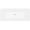Mexen Velo Slim szabadon álló kád 170 x 75 cm, fehér, túlfolyó rózsaarany - 52811707500-60