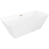 Mexen Velo Slim szabadon álló kád 170 x 75 cm, fehér, túlfolyó rózsaarany - 52811707500-60