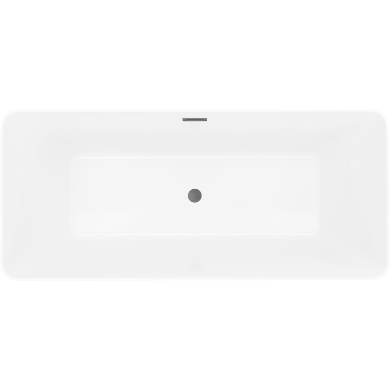 Mexen Velo Slim cadă freestanding 170 x 75 cm, albă, preaplin gri metalic periat - 52811707500-66