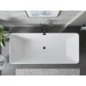 Cadă freestanding Mexen Velo Slim 170 x 75 cm, albă, preaplin negru - 52811707500-70