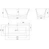 Mexen Velo Slim szabadon álló kád 170 x 75 cm, fehér, nikkel szálcsiszolt túlfolyó - 52811707500-97