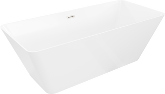 Mexen Velo Slim cadă freestanding 170 x 75 cm, albă, preaplin nichel periat - 52811707500-97