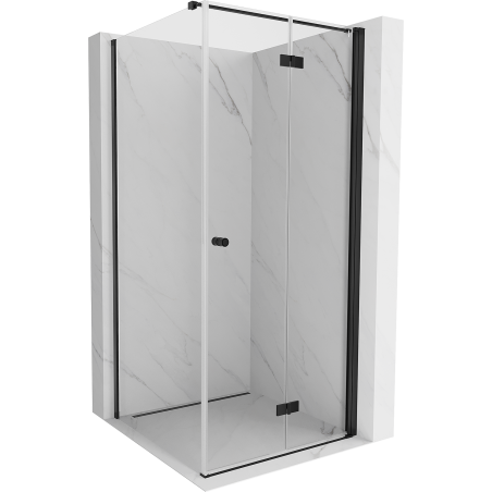 Cabina de duș rabatabilă dreapta Mexen Mist-F T 80 x 80 cm, transparent, negru - 8A6T-080-080-70-00-P