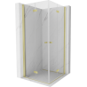 Cabină de duș pliabilă Mexen Mist-F Duo 70 x 70 cm, transparent, auriu periat - 8A6-070L-070P-55-00