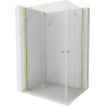 Mexen Mist-F Duo cabină de duș pliabilă 80 x 70 cm, transparentă, auriu periat - 8A6-080L-070P-55-00