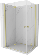 Mexen Mist-F Duo cabină de duș pliabilă stânga 85 x 70 cm, transparent, aurie periată - 8A6-085L-070P-55-00