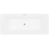 Mexen Velo Slim szabadon álló kád 170 x 75 cm, fehér/fekete, arany kefélt túlfolyóval - 52811707575-55
