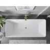 Mexen Velo Slim cadă independentă 170 x 75 cm, albă/neagră, preaplin auriu periat - 52811707575-55