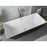Mexen Velo Slim cadă independentă 170 x 75 cm, albă/neagră, preaplin auriu periat - 52811707575-55