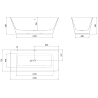 Mexen Velo Slim cadă freestanding 170 x 75 cm, albă/neagră, preaplin cupru periat - 52811707575-65