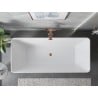 Mexen Velo Slim cadă freestanding 170 x 75 cm, albă/neagră, preaplin cupru periat - 52811707575-65