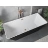 Mexen Velo Slim cadă freestanding 170 x 75 cm, albă/neagră, preaplin cupru periat - 52811707575-65