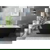 Mexen Velo Slim cadă freestanding 170 x 75 cm, alb/negru, preaplin gri armă periat - 52811707575-66