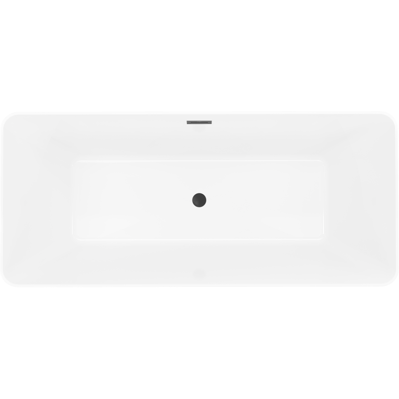 Mexen Velo Slim szabadon álló kád 170 x 75 cm, fehér/fekete, fekete túlfolyó - 52811707575-70