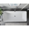 Mexen Velo Slim cadă freestanding 170 x 75 cm, alb/negru, preaplin nichel periat - 52811707575-97