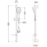 Mexen DF73 set de duș glisant, negru - 785734582-70