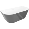 Mexen Oval Slim szabadon álló fal melletti kád 170 x 80 cm, fehér/szürke, krómozott túlfolyó - 52661708062-01