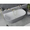 Mexen Oval Slim cadă freestanding de perete 170 x 80 cm, alb/gri, preaplin auriu - 52661708062-50
