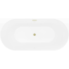 Mexen Oval Sim szabadonálló fali kád 170 x 80 cm, fehér/szürke, túlfolyó arany sörtéjű - 52661708062-55