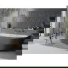 Mexen Oval Sim cadă de baie freestanding montată pe perete 170 x 80 cm, alb/gri, preaplin auriu periat - 52661708062-55