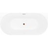 Mexen Oval Sim szabadon álló falhoz rögzíthető kád 170 x 80 cm, fehér/szürke, rózsaarany túlfolyó - 52661708062-60