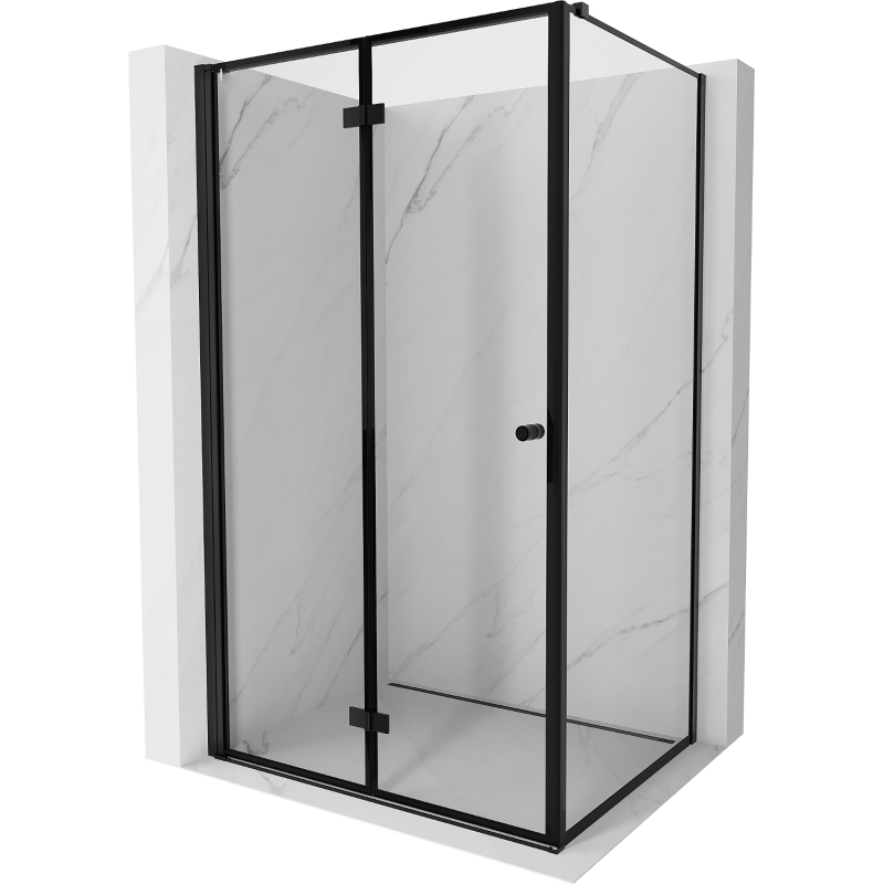 Cabina de duș pliantă stânga Mexen Mist-F T 75 x 70 cm, cadru negru, negru - 8A6T-075-070-70-70-L