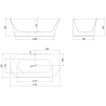 Cadă freestanding Mexen Oval Sim montată pe perete 170 x 80 cm, alb/gri, preaplin negru - 52661708062-70