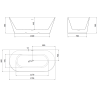 Mexen Oval Sim szabadon álló, falhoz rögzíthető kád 170 x 80 cm, fehér/szürke, fekete túlfolyó - 52661708062-70