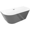 Cadă freestanding Mexen Oval Sim montată pe perete 170 x 80 cm, alb/gri, preaplin negru - 52661708062-70