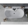 Cadă freestanding Mexen Oval Sim montată pe perete 170 x 80 cm, alb/gri, preaplin negru - 52661708062-70