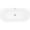 Mexen Oval Sim szabadon álló, falhoz rögzíthető kád 170 x 80 cm, fehér/szürke, fekete túlfolyó - 52661708062-70