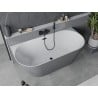 Cadă freestanding Mexen Oval Sim montată pe perete 170 x 80 cm, alb/gri, preaplin negru - 52661708062-70