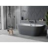 Cadă freestanding Mexen Oval Sim montată pe perete 170 x 80 cm, alb/gri, preaplin negru - 52661708062-70